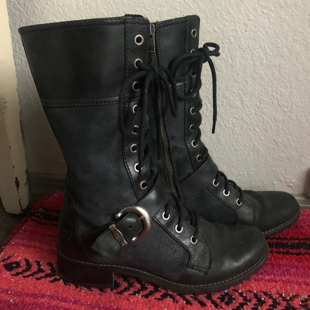 Timberland Women’s 8 Black Leather Lace Up Boots
